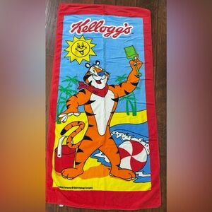 RARE 1994 Kellogg’s Tony The Tiger Beach Towel Hilasal Cotton Cereal Promo  AA14